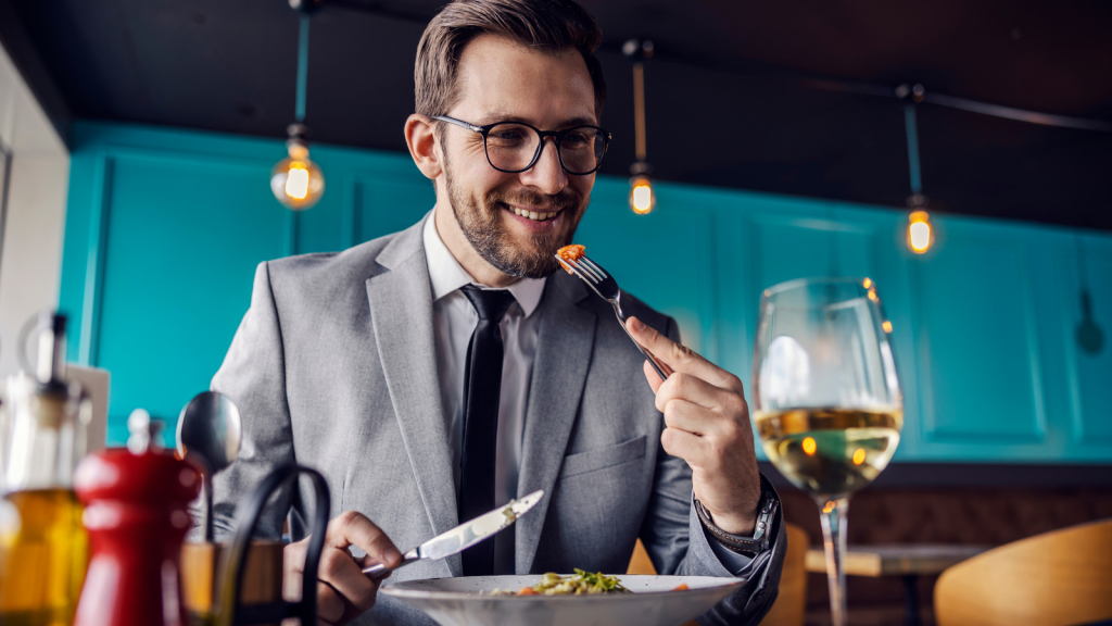 A Michelin Inspector trying food