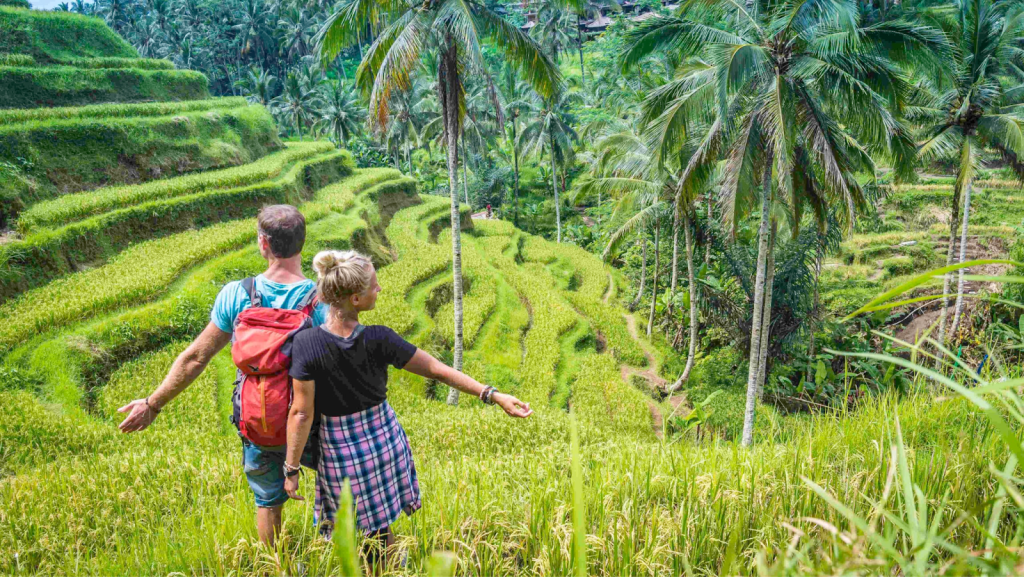 A couple in the Sidemen rice paddies